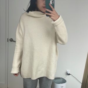 NAADAM Cream Cowl Neck cashmere Sweater